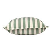 Pouf d'extérieur en tissu rayé sauge et écru 80x80cm - Sola