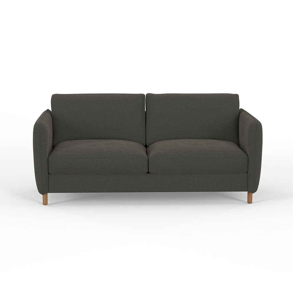 Canapé convertible 3 places Bultex Gustave - Velours Vintage - Adore Gris Kaki