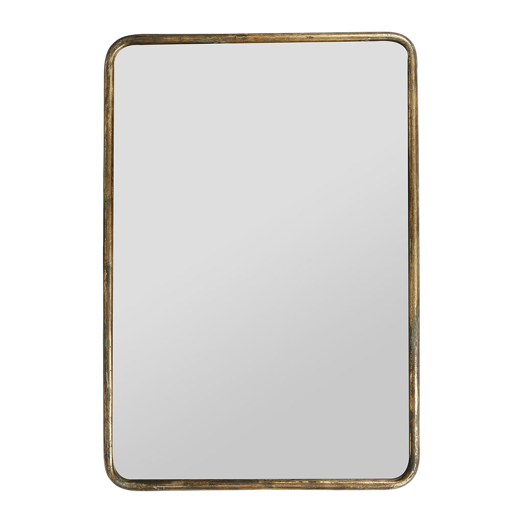 Miroir doré patiné en fer - Aziru