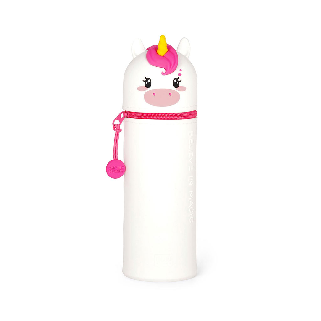 Trousse 2 en 1 en silicone blanc et rose - Unicorn